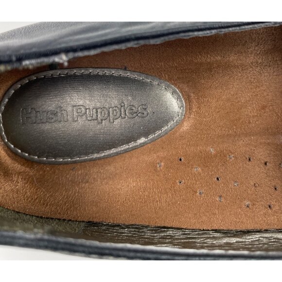 Hush Puppies Bebe Black Leather Block Heel Shoes Ladies Womens Size 9.5M - Picture 10 of 13